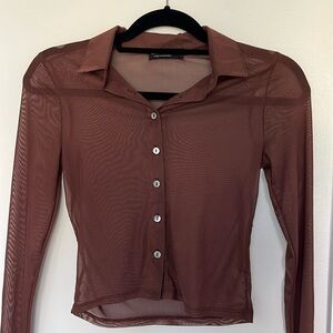 Longsleeve brown mesh shirt 🤎